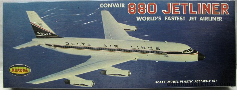 Aurora 1/103 Convair 880 Delta, 383-249 plastic model kit